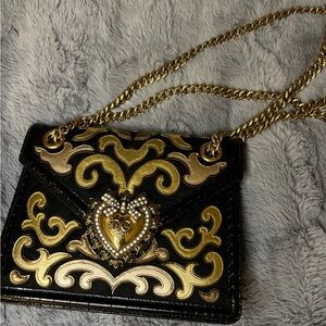 Medium Dolce & Gabbana Devotion Crossbody Bag with Jeweled Heart